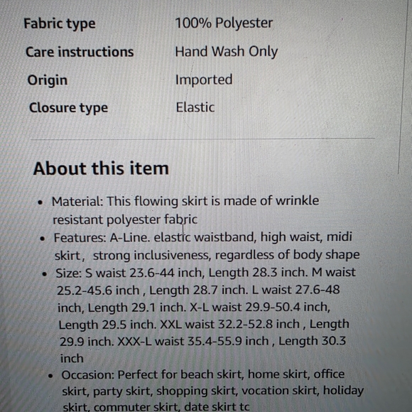 CHIC WOMEN'S PLEATED A LINE HIGH WAIST SWING FLARE MIDI SKIRT XL - Picture 9 of 9